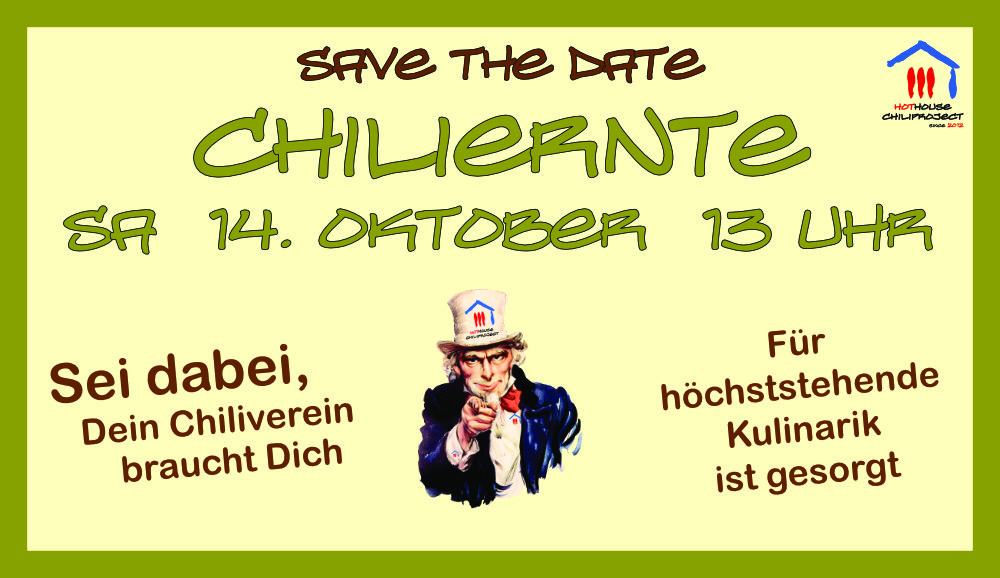 Save the date - Chiliernte - 14. Oktober 2023 - 13 Uhr